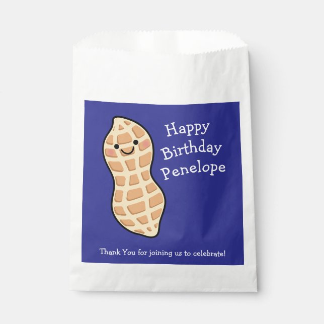 Peanut Birthday Party Kids Cute Nut Cartoon Favour Bags (Front)