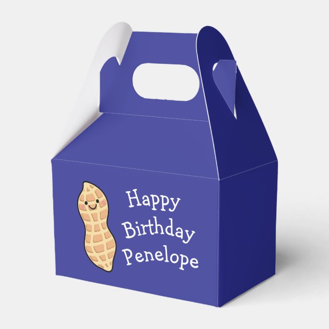 Peanut Birthday Party Kids Cute Nut Cartoon Favour Box (Back Side)