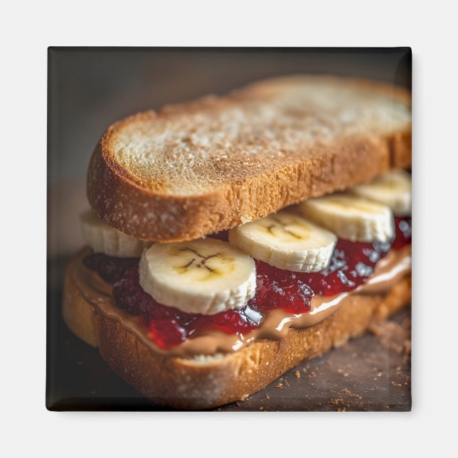 Peanut Butter and Grape Jelly Sandwich Magnet (Front)
