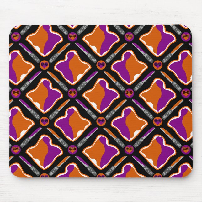Peanut Butter and Grape Jelly Seamless Pattern Mouse Pad (Front)