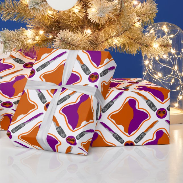 Peanut Butter and Grape Jelly Seamless Pattern Wrapping Paper (Holidays)