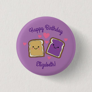 Peanut Butter and Jelly Birthday Party PBJ 3 Cm Round Badge