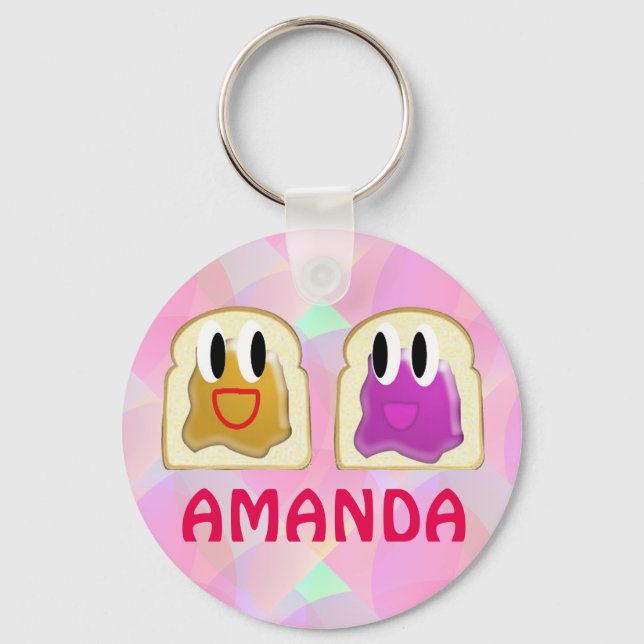 Peanut Butter and Jelly Keychain (Front)