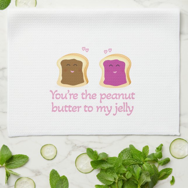 Peanut Butter and Jelly Kitchen Towel (Folded)