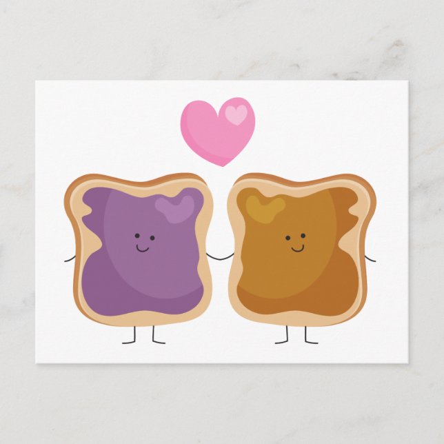 Peanut Butter and Jelly Love Postcards (Front)