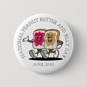 Peanut Butter and Jelly National Day April 2nd Fun 6 Cm Round Badge