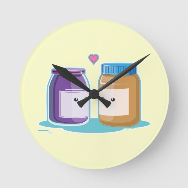 Peanut Butter and Jelly Round Clock (Front)