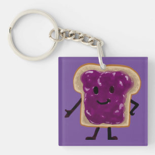 Peanut Butter and Jelly Sandwich Buddies Key Ring