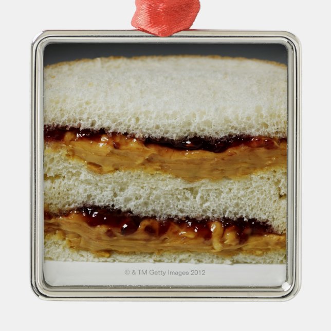 Peanut butter and jelly sandwich. metal tree decoration (Front)