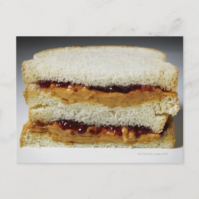 Peanut butter and jelly sandwich. postcard (Front)