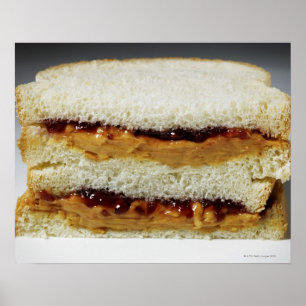 Peanut butter and jelly sandwich. poster