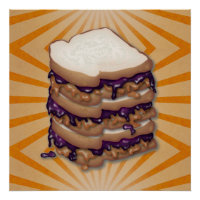 Peanut Butter and Jelly Sandwiches Glossy Poster