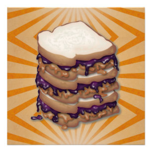 Peanut Butter and Jelly Sandwiches Vector Art Photo Print