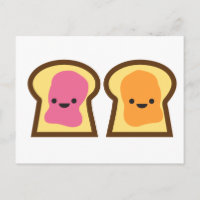 Peanut Butter and Jelly Toast Friends Postcard