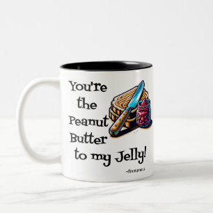 Peanut Butter and Jelly Valentine's Day Two-Tone Coffee Mug