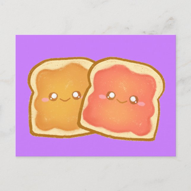 Peanut Butter And Strawberry Jelly Toast Postcard (Front)