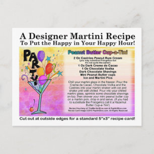 Peanut Butter Cup Candy Martini Recipe Card