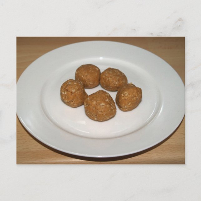 Peanut Butter Honey Oatmeal Balls Recipe Card (Front)