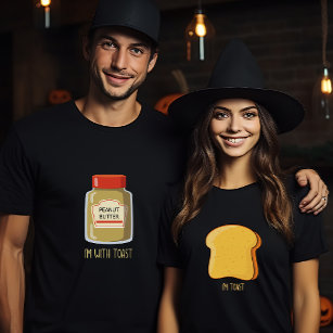 Peanut butter Im with toast funny couples matching T-Shirt