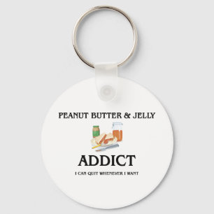 Peanut Butter & Jelly Addict Key Ring