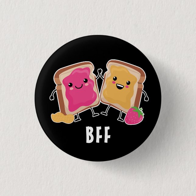  Peanut Butter + Jelly: BFF Funny 3 Cm Round Badge (Front)
