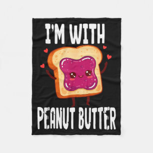 Peanut Butter Jelly Matching Couples Halloween Fun Fleece Blanket