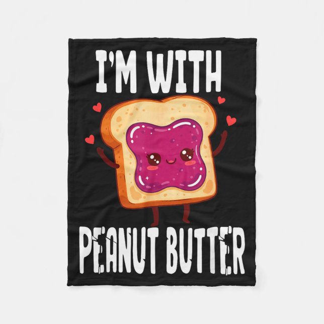 Peanut Butter Jelly Matching Couples Halloween Fun Fleece Blanket (Front)