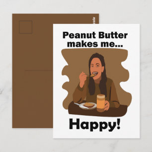 Peanut Butter Makes Me Happy Birthday Party Postcard