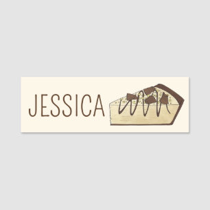 Peanut Butter Pie Slice Dessert Bake Sale Bakery Name Tag