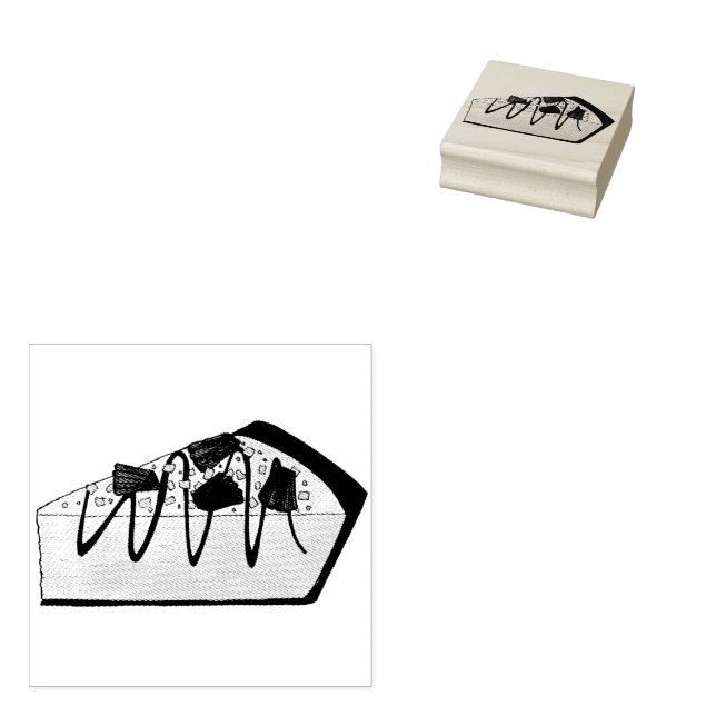 Peanut Butter Pie Slice Dessert Bake Sale Bakery Rubber Stamp (Stamped)