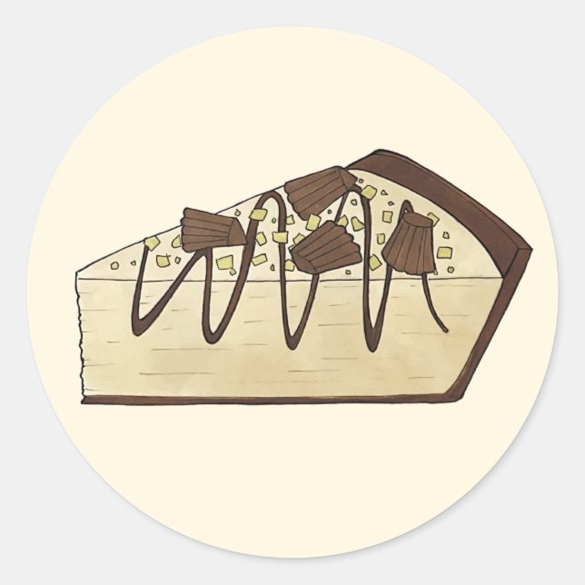 Peanut Butter Pie Social Party Dessert Bake Sale Classic Round Sticker (Front)