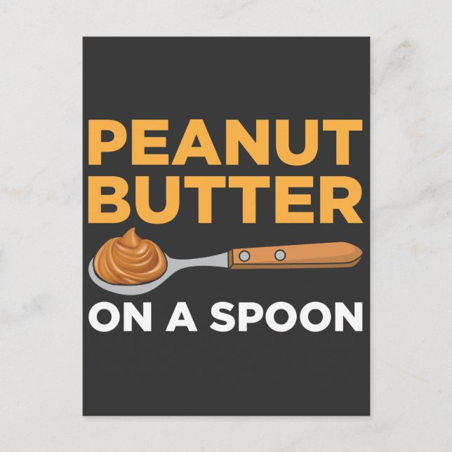 Peanut Butter Spoon Foodie Breakfast Postcard (Front)