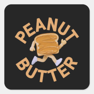 Peanut Butter Vibes Funny & Cute Design Square Sticker