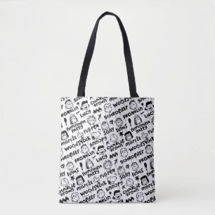 Peanut Characters Graffiti Pattern Tote Bag