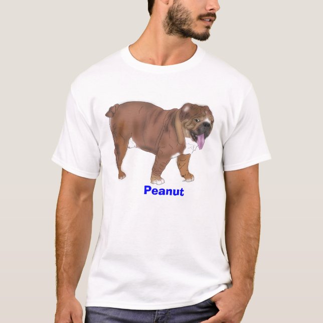 Peanut, English bulldog tee (Front)