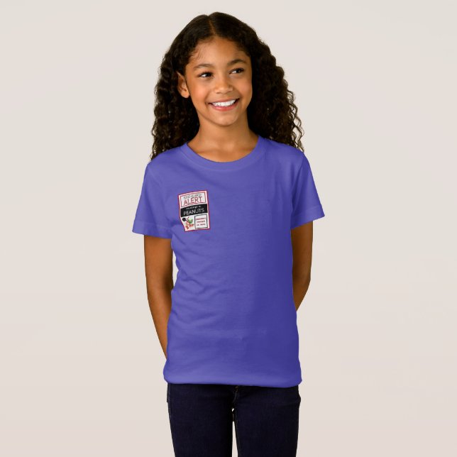 Peanut Food Allergy Alert Badge Style T-Shirt (Front Full)