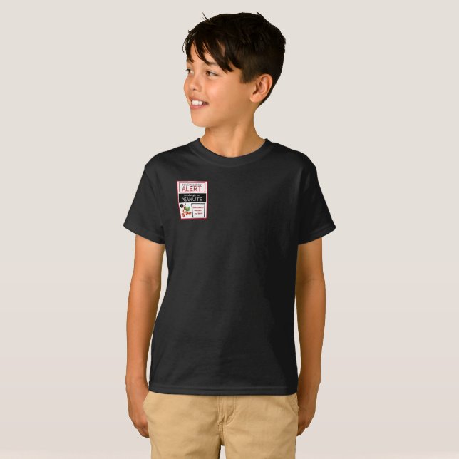 Peanut Food Allergy Alert Badge Style T-Shirt (Front Full)