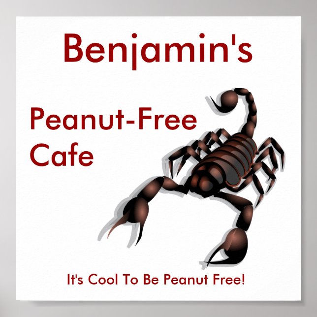 Peanut-free Cafe sign (Front)