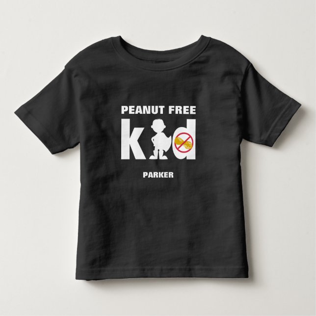 Peanut Free Kid Super Boy Food Allergy Alert Shirt (Front)