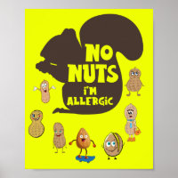 Peanut Free No Nuts I'm Allergic Allergy Awareness