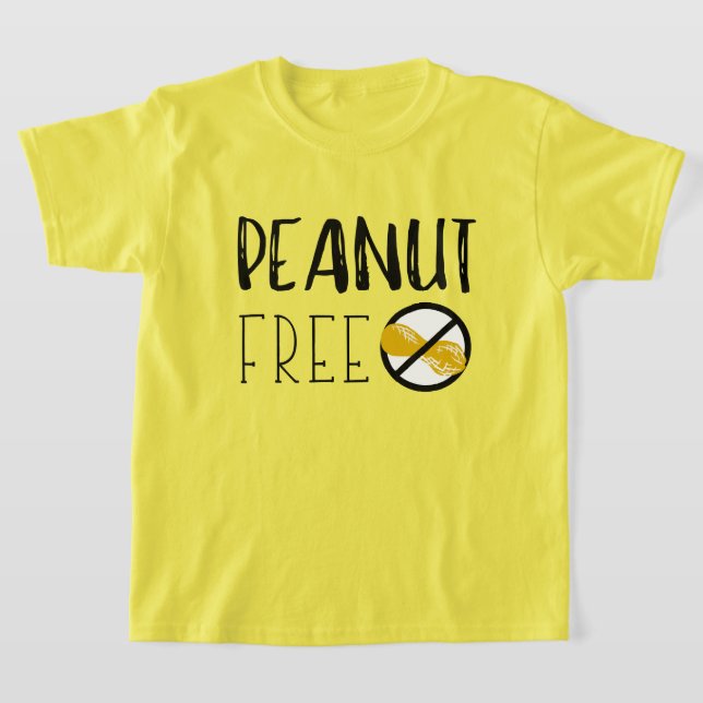 Peanut Free Symbol Peanut Allergy Alert T-Shirt (Laydown)