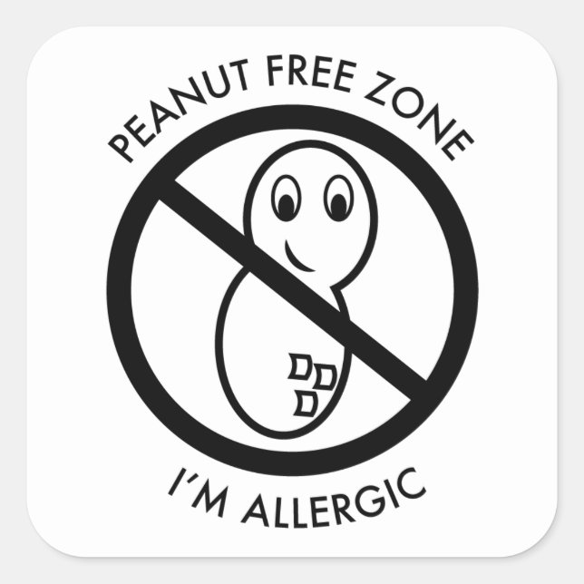Peanut Free Zone Sticker (set of 6) (Front)