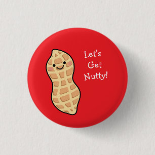 Peanut Let's Get Nutty 3 Cm Round Badge