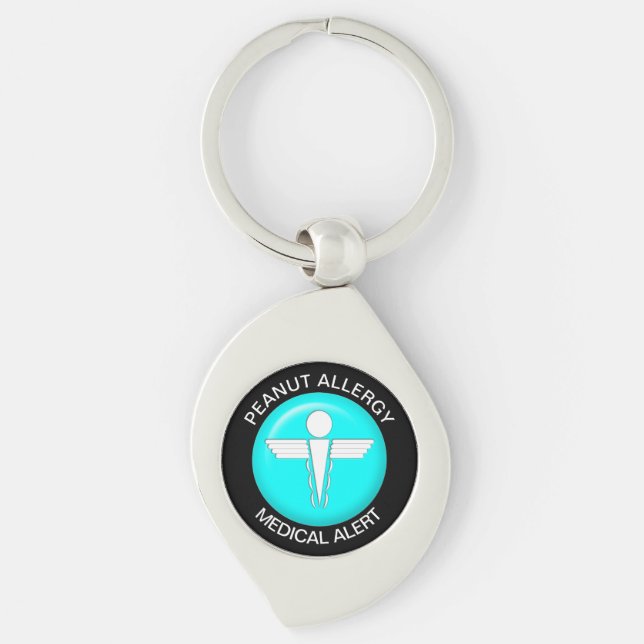PEANUT Medical Alert Metal Keychain (Front)