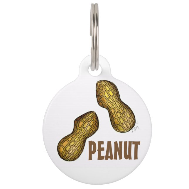 Peanut Personalised Ballpark Peanuts Nuts Foodie Pet Tag (Front)