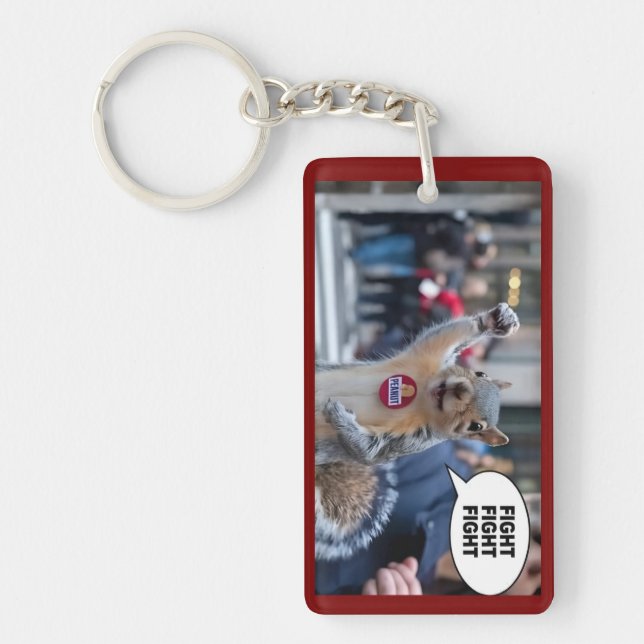 Peanut the Squirrel Funny Conservative MAGA Key Ring (Front)