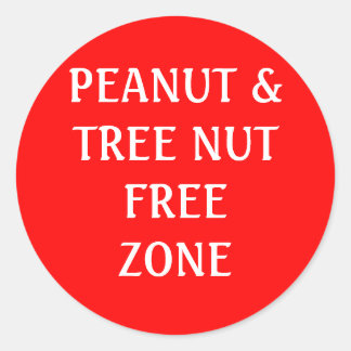 Peanut & Tree Nut Free Zone Classic Round Sticker