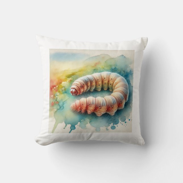 Peanut Worm 300824AREF144 - Watercolor Cushion (Front)