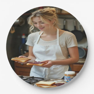 Peanutbutter and Jelly Sandwich Custom Paper Plate