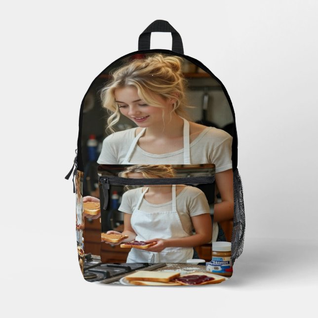 Peanutbutter and Jelly Sandwich Custom Printed Backpack (Front)